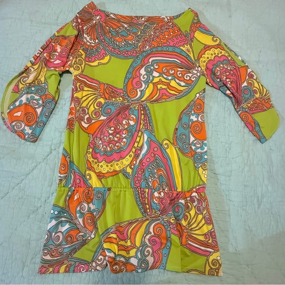 Trina Turk Vibrant Swirl Design Swim Cover Up / Dress - Picture 3 of 13